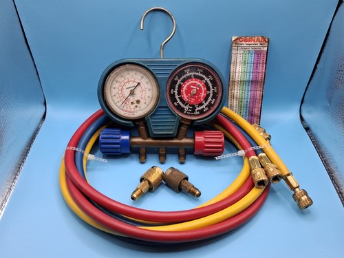 Robinair A/C Manifold Gauge Set w/Hoses & Couplers - Untested As Is