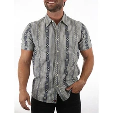 The Normal Brand Freshwater Knit Gateway Button Up Short Sleeve Shirt, Sz M, NEW