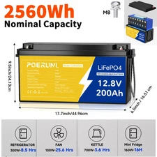 12V 200Ah LiFePO4 Battery 200Ah Lithium Battery BMS Deep Cycle for Off-grid Home