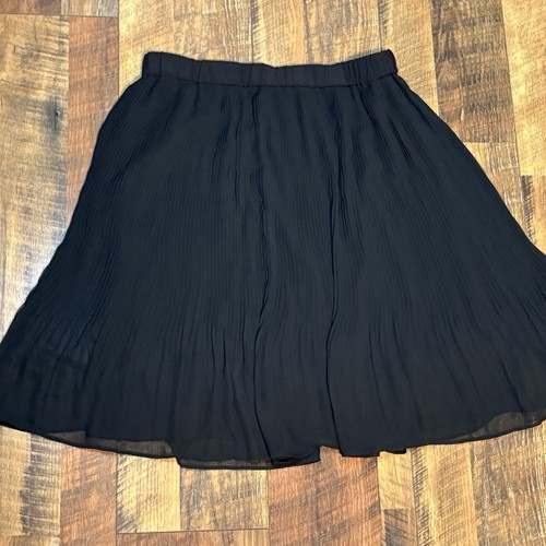 Falda plisada Calvin Klein para mujer 6 negra cintura elástica gasa fluida nueva con etiquetas - Imagen 5 de 15