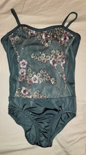 Curtain Call Girls Leotard Child L Costume Embroidered Floral Lace. PRETTY 