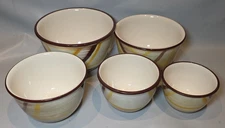 QTY 5 Vtg MCM Vernon Vernonware Organdie Stacking Nesting Mixing Serving Bowls