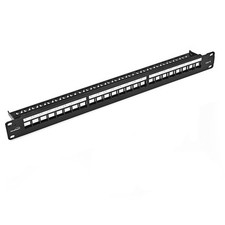 NavePoint 24-Port CAT6 UTP Patch Panel 1U with Keystones, RJ45 Ethernet