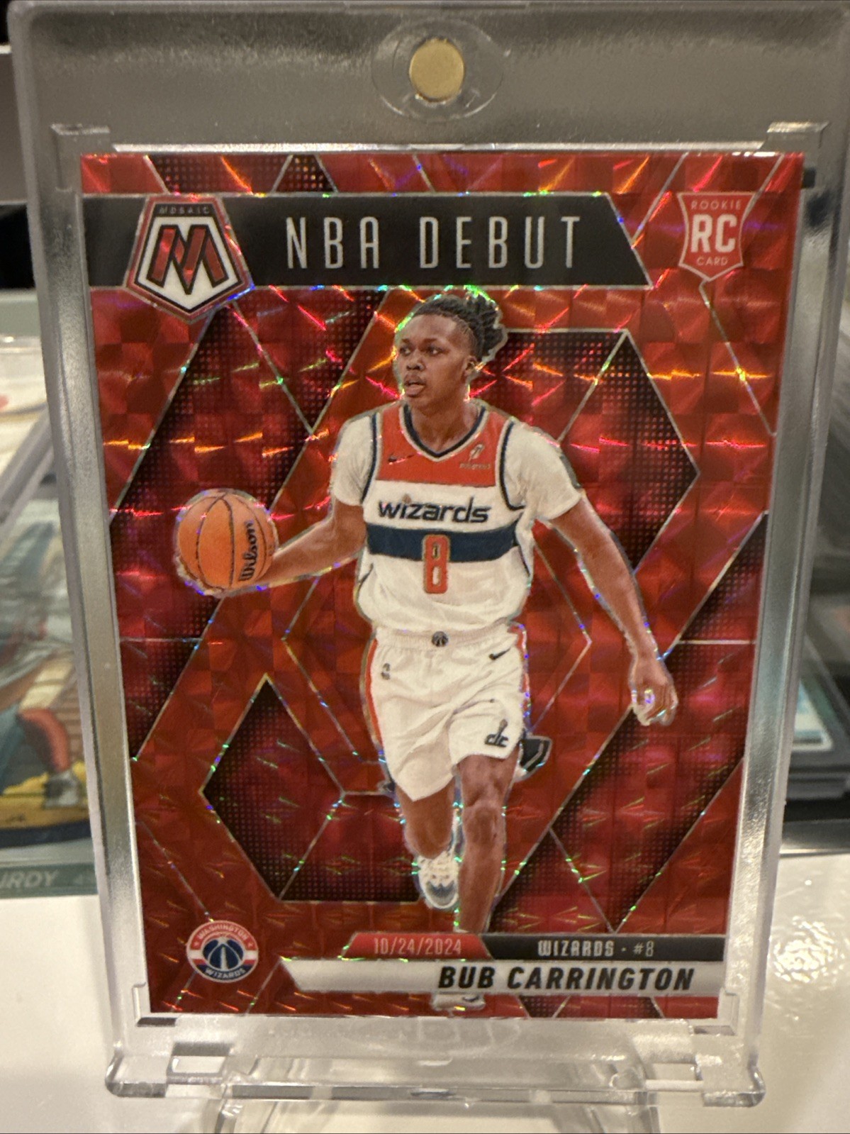 2024-25 Panini Mosaic BUB CARRINGTON RC Red NBA Debut Rookie Mosaic 🔥 Wizards