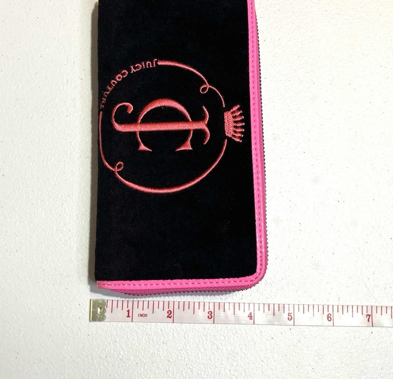 Juicy Couture: Daydreamer Wallet • Black Velour • Neon Pink Stitching • NEW image 8