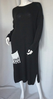 Strickkleid Midikleid Maxikleid Strick Kleid Oversized Schwarz36,38,40,42 Neu