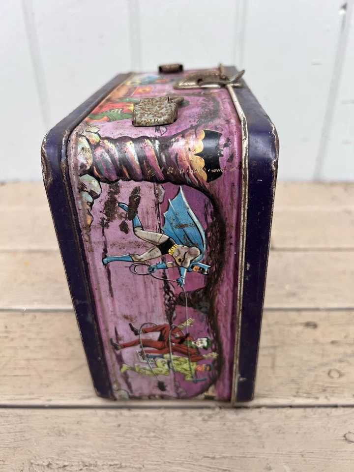 1966 Vintage Batman And Robin Collectible Metal Lunchbox No Thermos Ruff Dc - Image 4 of 4
