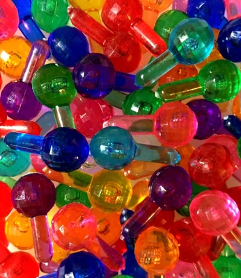 50 LARGE FACETED GLOBE BULBS 9 Pretty Colors Ceramic Christmas Tree Lights