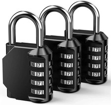 4-digit Weatherproof Combination Padlock Gate Shed Heavy Duty lock - Pack of 3