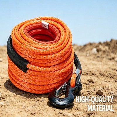 SPARKWHIZ 1/2''x100ft 32000lbs Synthetic Winch Line Rope Cable Kit For SUV UTV US
