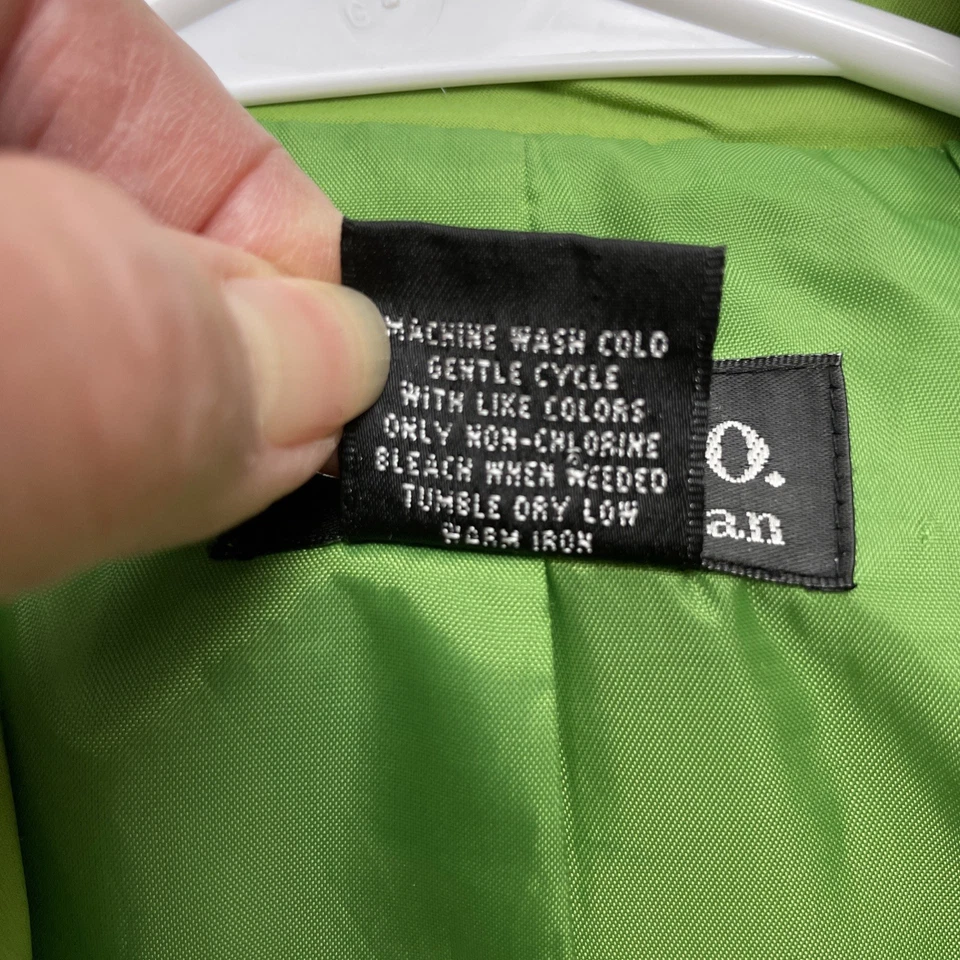 Style & Co Trench Coat Rain Jacket Womens 20W Lime Green Colorful Spring Fall - Image 4 of 4