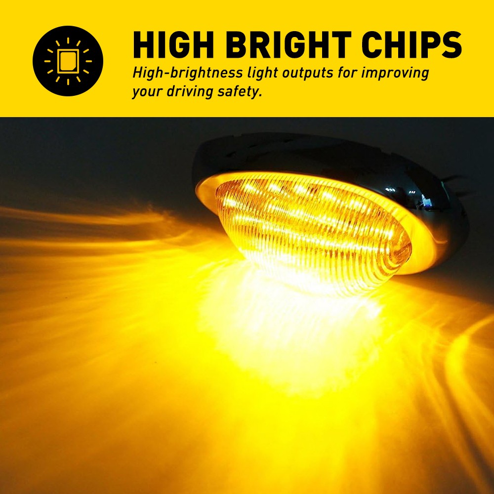 2* LED Side Marker Lamp Amber For Freightliner Columbia Coronado