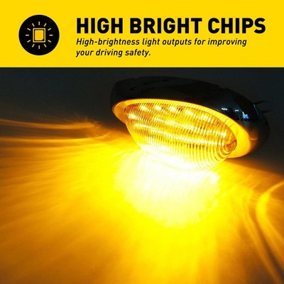 2* LED Side Marker Lamp Amber For Freightliner Columbia Coronado
