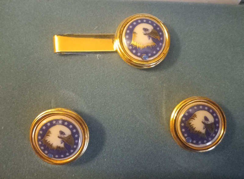 Lenox Eagle Cufflinks and Tieclip