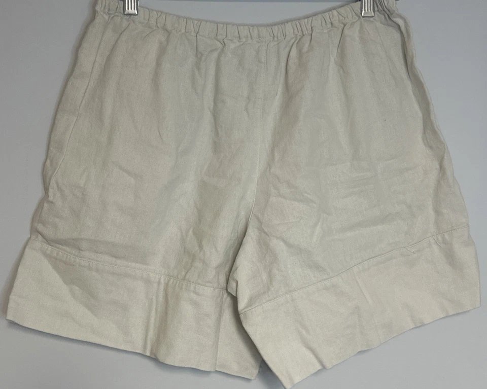 Pantalones Cortos Boho Free People Talla XS Blanco/Crema Lino/Mezcla de Algodón con Cordón Foto 4 de 4