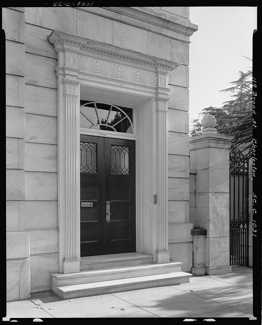 Photo:Charleston South Carolina 119 Broad Street House 1937 Entrance Door