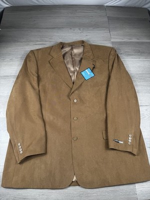Comfort Zone Blazer Men's 58 Sport Coat  Autumn Brown 100% Corduroy Pockets