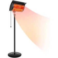 Electric Patio Heater, 1000W/2000W Outdoor Infrared Heater, Overheat Protection