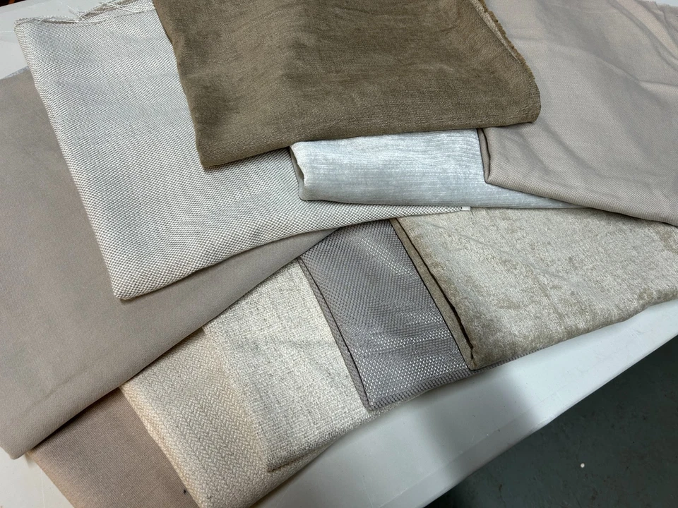 10 pcs half metre ,remnants mixed lot craft material@ £19.99 natural tones linen - Image 2 of 4