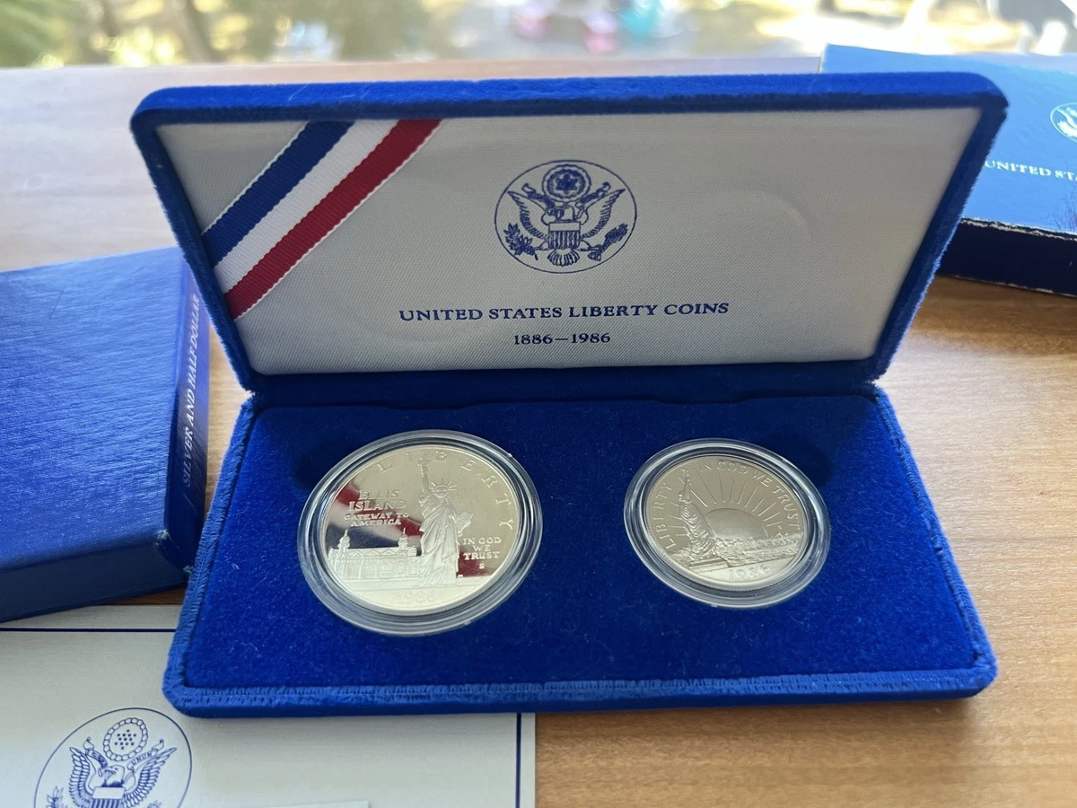 【限定】アメリカ合衆国リバティセット 1886-1986 United States Liberty Coins 1886 - 1986 3 Coin Set w/ Case & COA