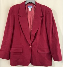 EUC Pendleton 100 Virgin Wool Burgundi Lined Blazer Size 16 Work Business USA