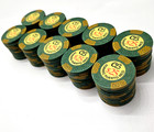 Lot 100 old 1971 CERROMAR BEACH $25 clay Casino chip DORADO Puerto Rico poker Y — photo 1