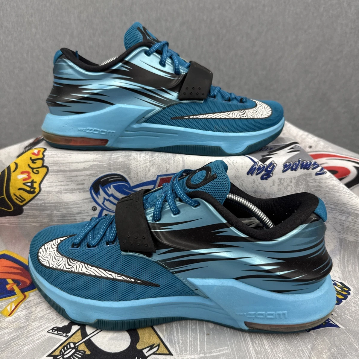 Kd 7 Clearwater size 10 very good condition NIKE KD 7 VII ? Shoes Clearwater Blue Kevin Durant #669942  main image 3