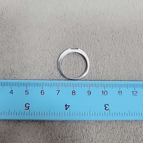 Blue Topaz Baguette Ring Size 6.25 aprox Stackable Band Rhodium 2g FREE SHIP - Picture 7 of 8