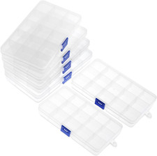 Clear Jewelry Box 6 Pack Plastic Bead Storage Container, Earrings Storage Craft
