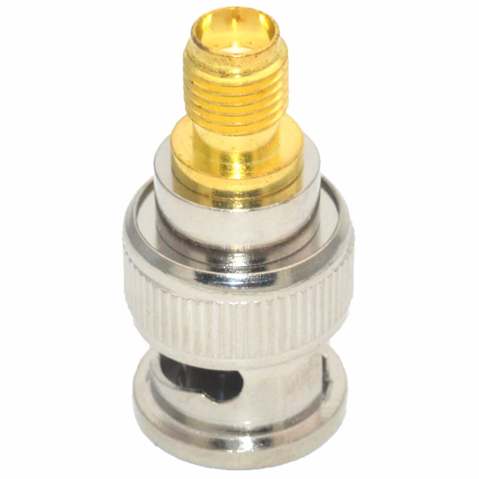 2Pcs BNC Male Plug to SMA Female Jack RF Coaxial Adapter Cable Connector NEW - Image 3 of 4