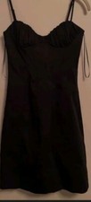 Zara NWT Black Strappy Bodycon Mini Dress Size Medium 