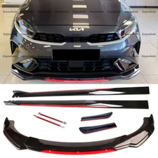 For Kia Forte Front Bumper Lip 86" Side Skirt Rear Bumper Lip Black Red