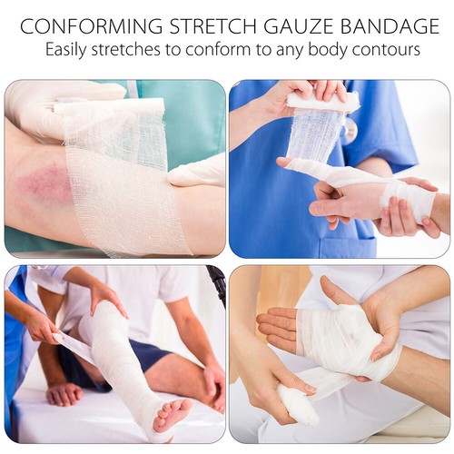 4'' Gauze Roll Bandage Sterile Stretch Medical Tape First Aid Wound Care 24 Pack - Picture 6 of 12