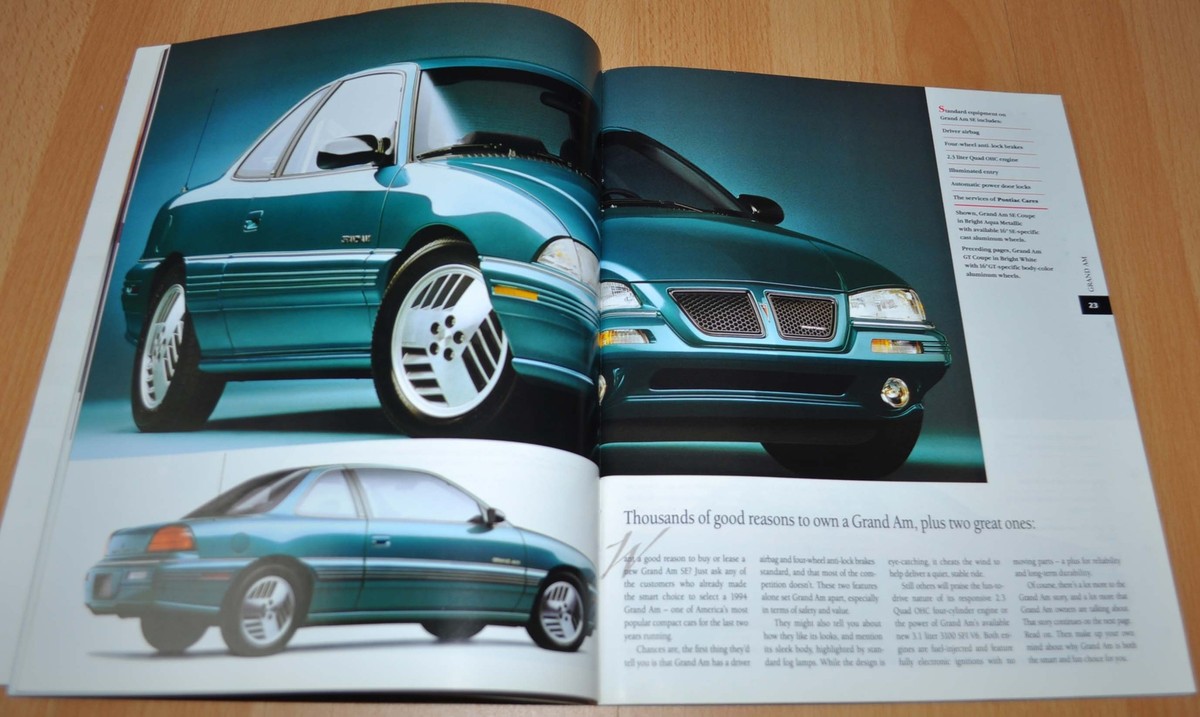 ポンティアックカタログ3冊セット 1994 Pontiac Model Range Catalog Brochure Prospekt 100 pages