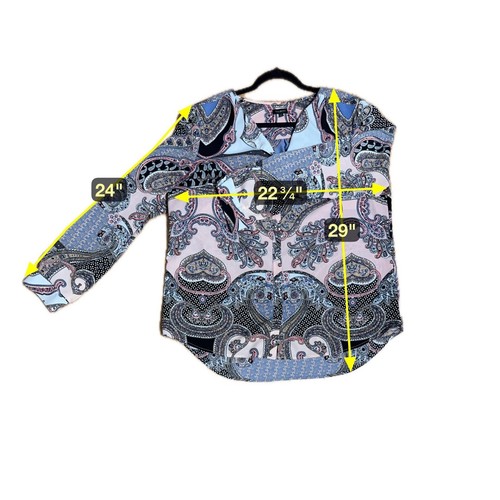 Talbots Boho Fairy Paisley sciarpa stampa blusa taglia XL Cottagecore Luxe morbida ragazza - Foto 5 di 5