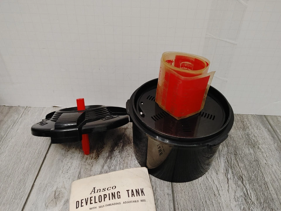 Carrete ajustable auto roscado para tanque de desarrollo Ansco con manual de instrucciones Foto 4 de 4