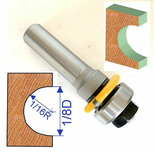 1pc 1/2" shank 1/8" Diameter w/Top Bearing Flute Router Bit S - Picture 6 of 12