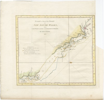 Antique Chart Of The East Coast Of Australia By Cook (C.1770) | Ebay