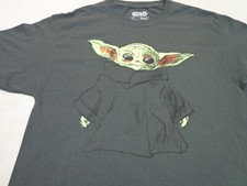 Baby Yoda Grogu T-Shirt Star Wars Mad Engine Gray Size Medium FLAW