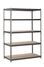 48"W x 24"D x 72"H 5-Shelf Steel Freestanding Shelves Shelving Units Silver-Vein