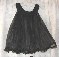 Vintage Sheer Timeless Design Black Nightgown Size Small Gown