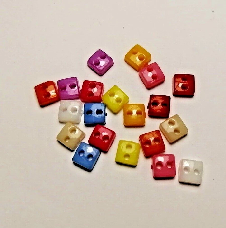 20pcs 2 Holes 4mm Mini Buttons For Doll Clothes Square Candy Cards Emphemara - Image 4 of 4