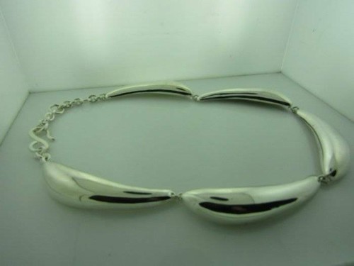 Robert Lee Morris RLM Studio Sterling Silver Plated Choker Bib Necklace 101220 - Picture 11 of 12