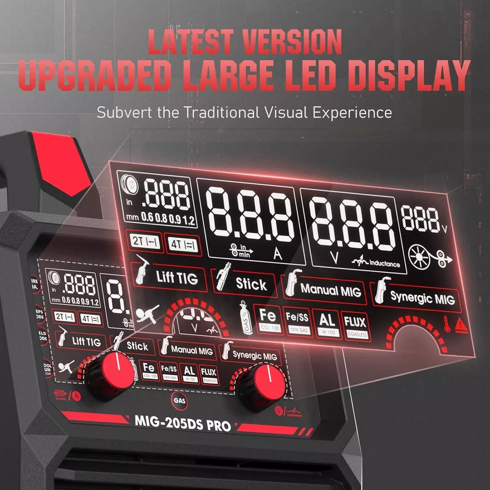 YESWELDER Aluminum MIG Welder Welding Machine 200A 110/220V Dual Voltage 5 in 1 - Image 3 of 4