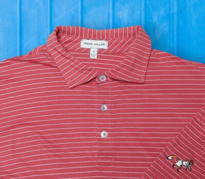 River Bend Golf Club Peter Millar Pilot Mill Cedar Polo Mens Large Cape Red