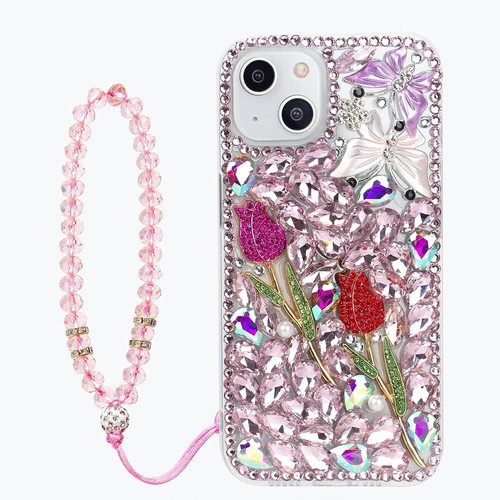 For T-Mobile REVVL 6 Pro Case Women Sparkly Diamonds Soft Phone Cover + Lanyard - Picture 38 of 42