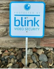 Blink Video Security Camera Yard Sign 9"x9"+ 2 Window Stickers, Bundle