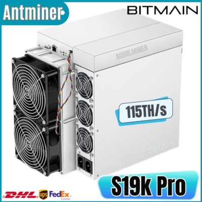 BITMAIN Antminer S19k Pro 115TH/S 2645W 23J/T BTC/BCH/BSV Bitcoin Miner in Stock