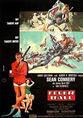 Sean Connery in FEUERBALL Originalplakat EA von 1965 James Bond (B)