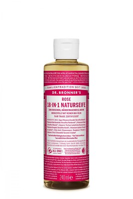 1x Dr. Bronners 18-IN-1 Naturseife Rose vegan & fair trade 240ml (45.42 E